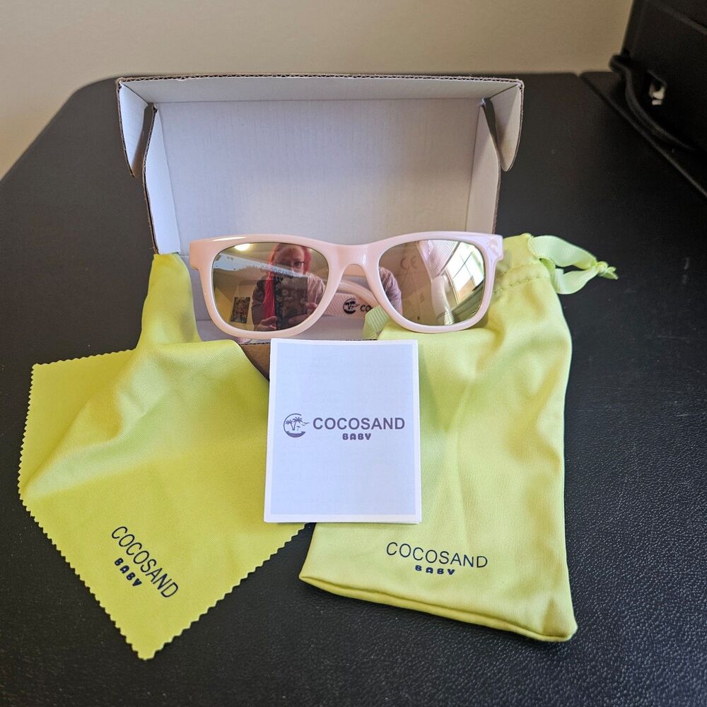 New Cocosand Baby Sunglasses Pink Polarized TPE Flexible Frame Adjustable 0-24M